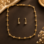 Load image into Gallery viewer, Elegant Gold-Tone Floral Crystal Necklace Set