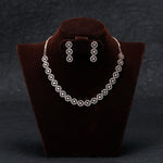 Load image into Gallery viewer, Rose gold plated CZ rotating glitter necklace set for women