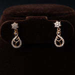 Load image into Gallery viewer, Rose gold plated twirling American Diamond Necklace Set for women