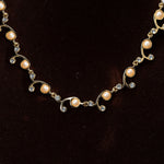 Load image into Gallery viewer, Gold Link & Pearl Necklace Set