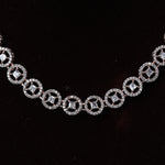 Load image into Gallery viewer, Rose gold plated CZ rotating glitter necklace set for women