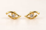 Load image into Gallery viewer, Eye-Shaped Crystal Stone Earrings