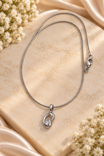 Load image into Gallery viewer, Interlocking Circle Crystal Pendant Silver Necklace Chain