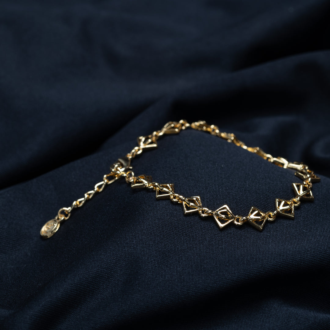 24 ct Gold plated geometric Design Bracelet for women