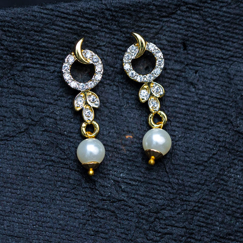 Sparkling Pearl Drop Earrings
