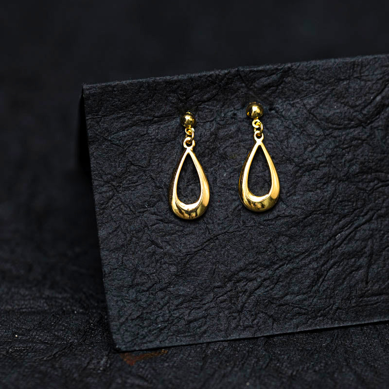 Delicate Oval Drop Earrings