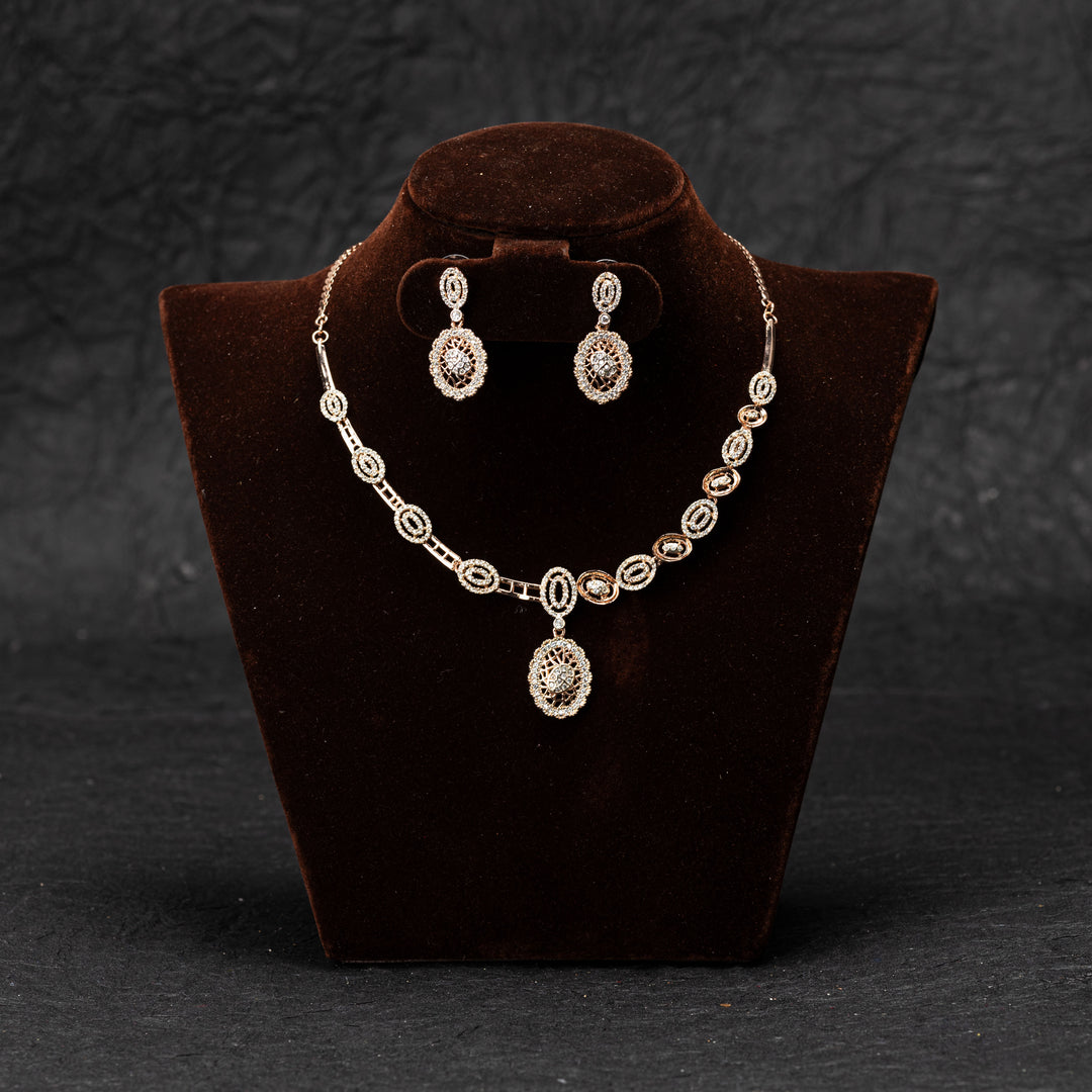 Elliptical Elegance Necklace Set