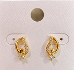 Load image into Gallery viewer, Mango design Gold Stone Earrings