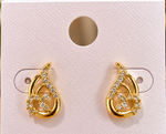 Load image into Gallery viewer, Gold Stone Gold Plated Earrings