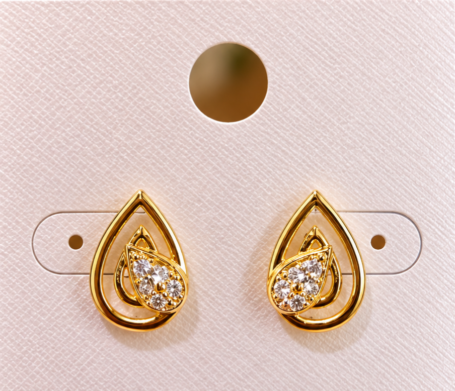 Gold Stone Gold-Plated Earrings