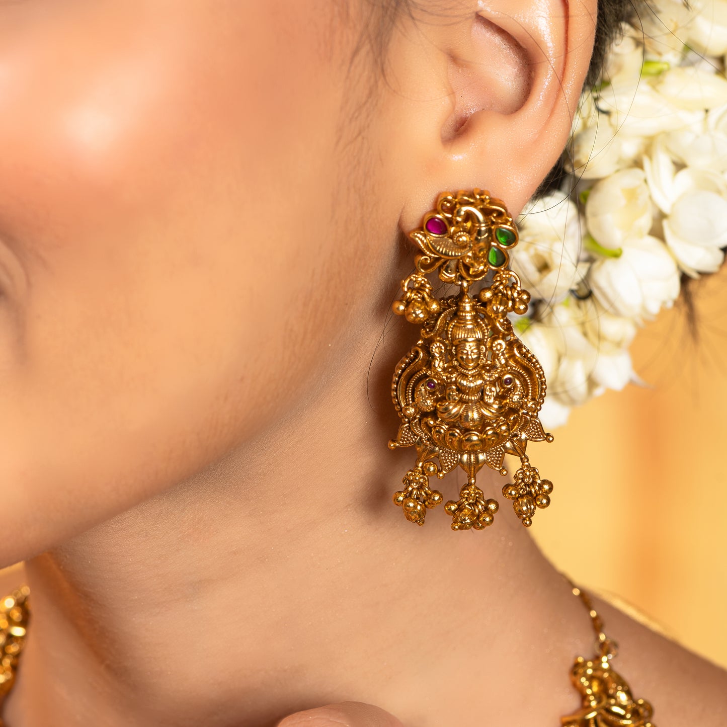 Divine Laxmi & Peacock Bridal Necklace Set