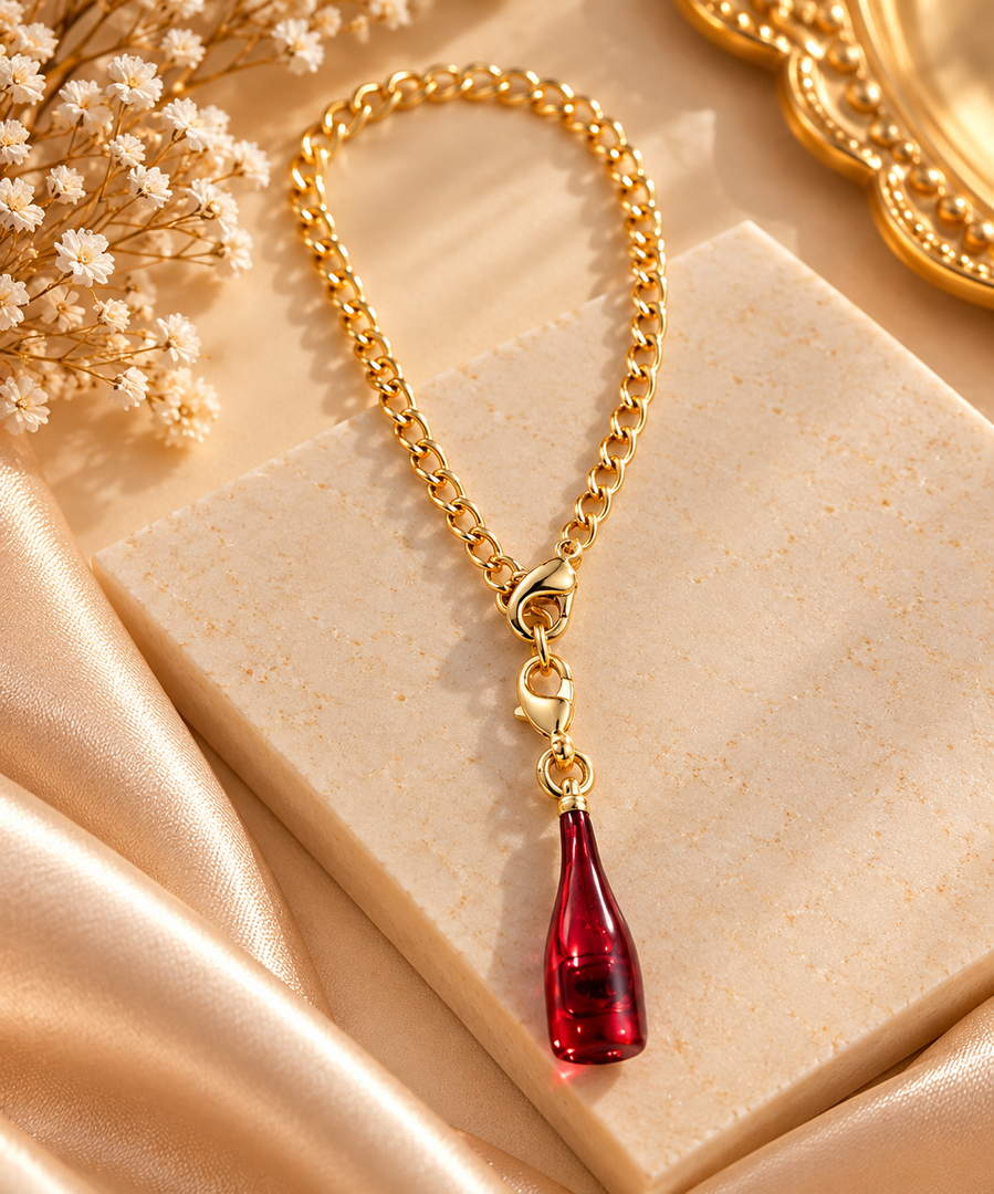 Red High Heel Charm Bracelet