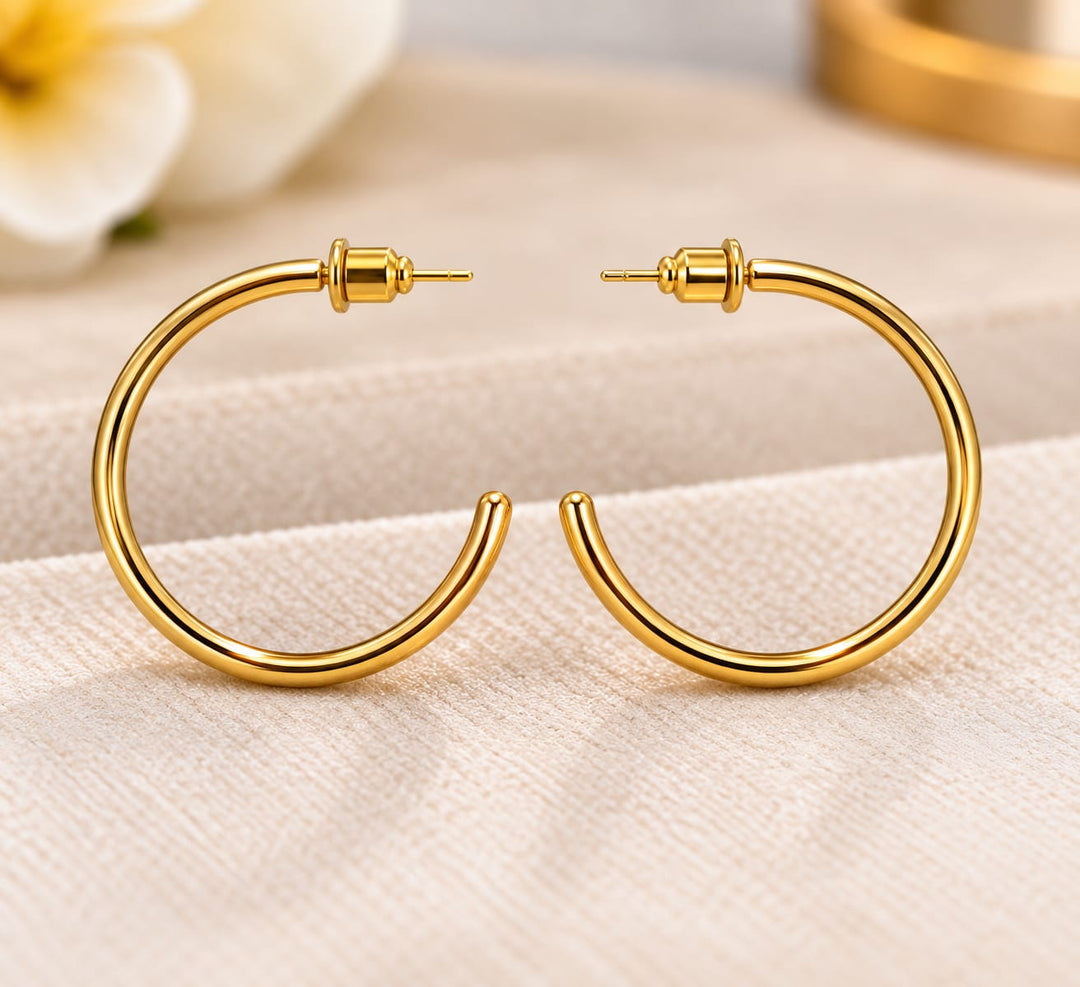 Ring-Shaped Gold Earrings