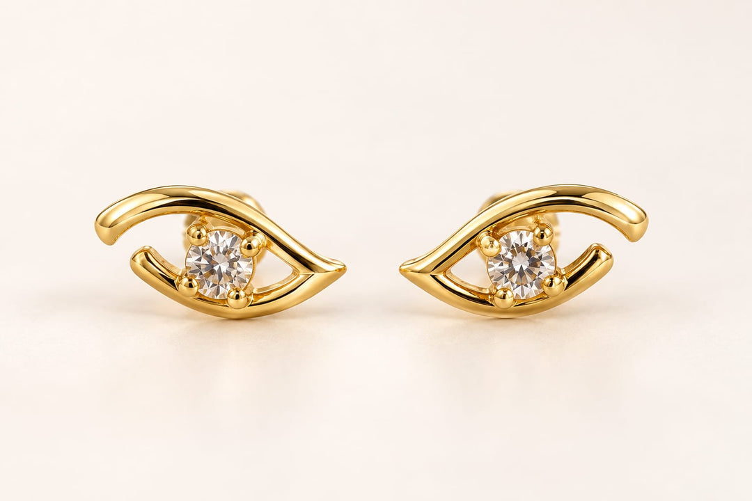 Eye-Shaped Crystal Stone Earrings