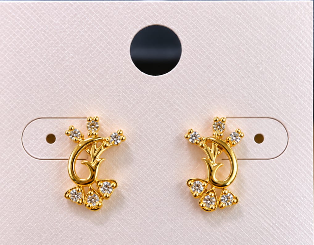 Gold Stone Gold-Plated Earrings