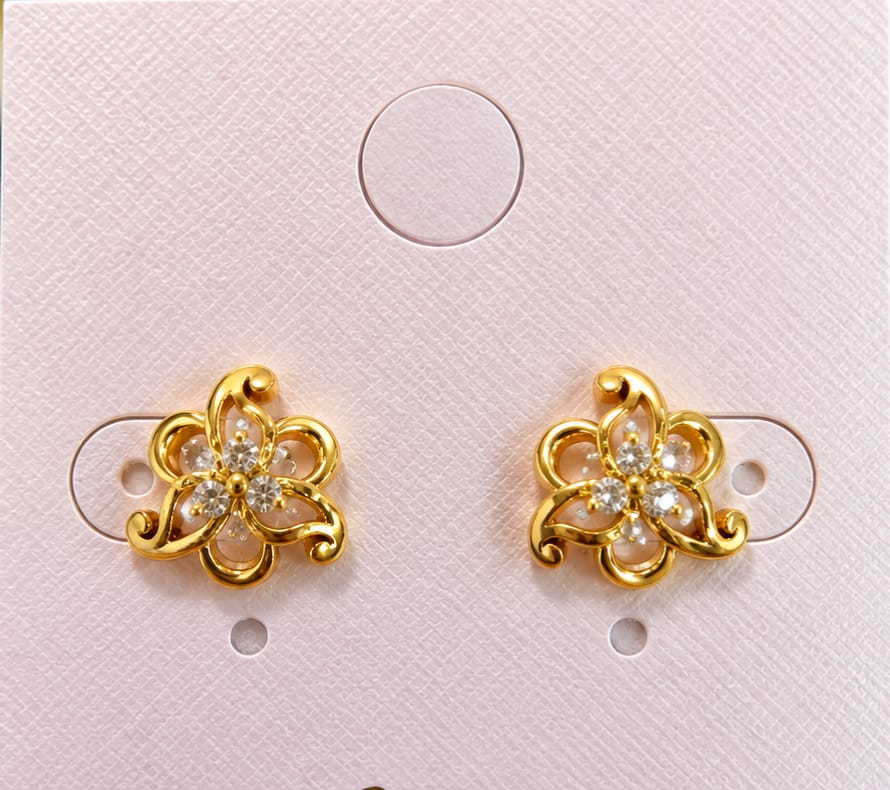 Gold Stone Gold-Plated Earrings