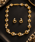 Load image into Gallery viewer, Elegant Pearl &amp; Crystal Gold-Plated Necklace Set