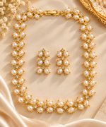 Load image into Gallery viewer, Elegant pearl and Crystal Gold-Plated Nacklace Set