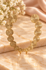 Load image into Gallery viewer, Golden Textured Statement Hoop Earrings