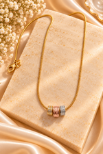 Load image into Gallery viewer, Triple Ring  Gold-Plated Necklace Chain