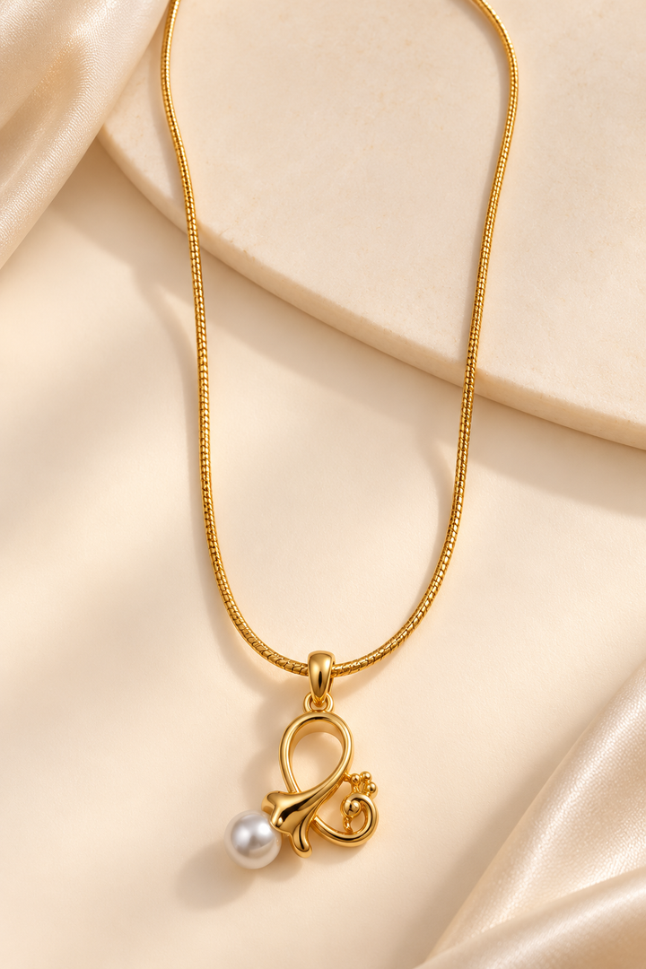 Golden Pearl Pendant Necklace