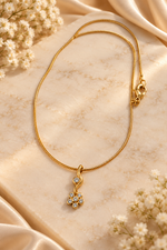 Load image into Gallery viewer, Gold-Tone Floral Crystal Pendant Necklace